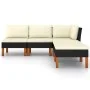 5-teiliges Gartenmöbel-Set und schwarze synthetische Rattankissen von vidaXL, Gartensets - Ref: Foro24-3059732, Preis: 297,62...