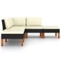 5-teiliges Gartenmöbel-Set und schwarze synthetische Rattankissen von vidaXL, Gartensets - Ref: Foro24-3059732, Preis: 297,62...