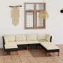 7-teiliges Gartenmöbel-Set und schwarze synthetische Rattankissen von vidaXL, Gartensets - Ref: Foro24-3059739, Preis: 434,05...