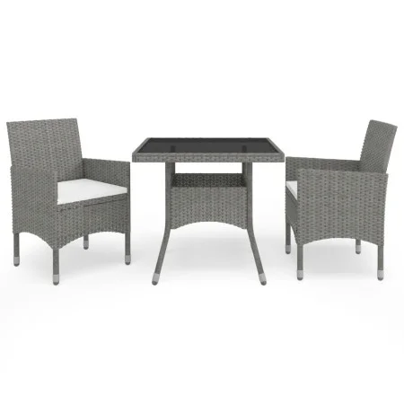 Gartenmöbel 3-teilig aus synthetischem Rattan und grauem Glas von vidaXL, Gartensets - Ref: Foro24-3058309, Preis: 248,67 €, ...