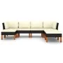 7-teiliges Gartenmöbel-Set und schwarze synthetische Rattankissen von vidaXL, Gartensets - Ref: Foro24-3059739, Preis: 428,35...