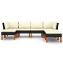 7-teiliges Gartenmöbel-Set und schwarze synthetische Rattankissen von vidaXL, Gartensets - Ref: Foro24-3059739, Preis: 434,05...