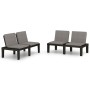 Bancos de jardín con cojines 2 unidades plástico gris de vidaXL, Bancos de jardín - Ref: Foro24-3059826, Precio: 259,33 €, De...