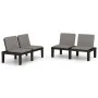 Gartenbänke mit Kissen 2 Stück grauer Kunststoff von vidaXL, Gartenbänke - Ref: Foro24-3059826, Preis: 265,20 €, Rabatt: %