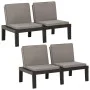 Garden benches with cushions, 2 units, gray plastic by vidaXL, garden benches - Ref: Foro24-3059826, Price: 264,52 €, Discoun...