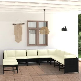 9-piece garden furniture set and black synthetic rattan cushions by vidaXL, Garden sets - Ref: Foro24-3059800, Price: 474,24 ...