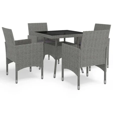 Gartenmöbel 5-teilig aus synthetischem Rattan und grauem Glas von vidaXL, Gartensets - Ref: Foro24-3058319, Preis: 382,74 €, ...