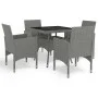 Gartenmöbel 5-teilig aus synthetischem Rattan und grauem Glas von vidaXL, Gartensets - Ref: Foro24-3058319, Preis: 382,74 €, ...