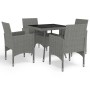 Gartenmöbel 5-teilig aus synthetischem Rattan und grauem Glas von vidaXL, Gartensets - Ref: Foro24-3058319, Preis: 327,35 €, ...
