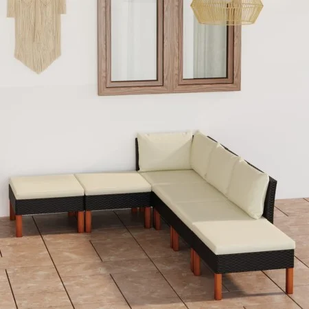 6-piece garden furniture set and black synthetic rattan cushions by vidaXL, Garden sets - Ref: Foro24-3059737, Price: 344,50 ...