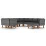 9-teiliges Gartenmöbel-Set und Kissen synthetisches Rattangrau von vidaXL, Gartensets - Ref: Foro24-3059722, Preis: 699,86 €,...
