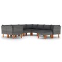 9-teiliges Gartenmöbel-Set und Kissen synthetisches Rattangrau von vidaXL, Gartensets - Ref: Foro24-3059722, Preis: 709,40 €,...