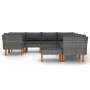 9-teiliges Gartenmöbel-Set und Kissen synthetisches Rattangrau von vidaXL, Gartensets - Ref: Foro24-3059722, Preis: 699,86 €,...