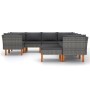 9-teiliges Gartenmöbel-Set und Kissen synthetisches Rattangrau von vidaXL, Gartensets - Ref: Foro24-3059722, Preis: 709,40 €,...
