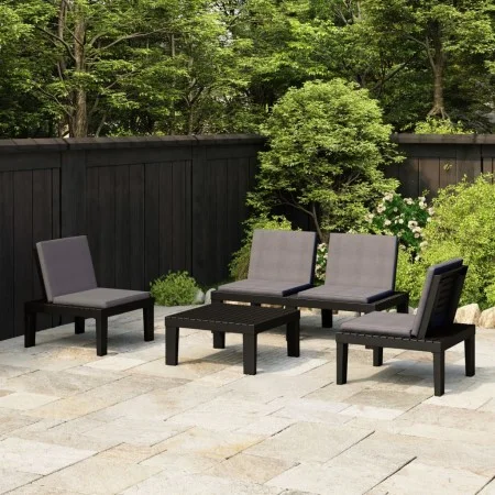 4-piece garden furniture set with gray plastic cushions by vidaXL, Garden sets - Ref: Foro24-3059830, Price: 261,72 €, Discou...
