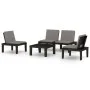 4-piece garden furniture set with gray plastic cushions by vidaXL, Garden sets - Ref: Foro24-3059830, Price: 261,72 €, Discou...