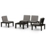 4-teiliges Gartenmöbel-Set mit grauen Kunststoffkissen von vidaXL, Gartensets - Ref: Foro24-3059830, Preis: 269,64 €, Rabatt: %