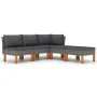 6-teiliges Gartenmöbel-Set und graue synthetische Rattankissen von vidaXL, Gartensets - Ref: Foro24-3059710, Preis: 322,96 €,...