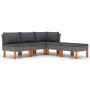 6-teiliges Gartenmöbel-Set und graue synthetische Rattankissen von vidaXL, Gartensets - Ref: Foro24-3059710, Preis: 327,23 €,...