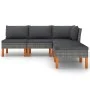 6-teiliges Gartenmöbel-Set und graue synthetische Rattankissen von vidaXL, Gartensets - Ref: Foro24-3059710, Preis: 322,96 €,...