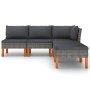 6-teiliges Gartenmöbel-Set und graue synthetische Rattankissen von vidaXL, Gartensets - Ref: Foro24-3059710, Preis: 327,23 €,...