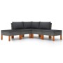 6-teiliges Gartenmöbel-Set und graue synthetische Rattankissen von vidaXL, Gartensets - Ref: Foro24-3059710, Preis: 327,23 €,...