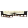 Garden furniture set 9 pieces and black synthetic rattan cushions by vidaXL, Garden sets - Ref: Foro24-3059743, Price: 627,09...