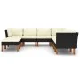 Garden furniture set 9 pieces and black synthetic rattan cushions by vidaXL, Garden sets - Ref: Foro24-3059743, Price: 627,09...