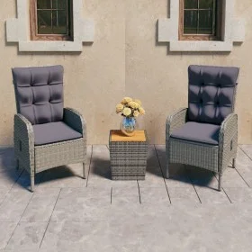 Garden table and chairs 3 pieces synthetic rattan gray acacia wood by vidaXL, Garden sets - Ref: Foro24-3058535, Price: 351,6...