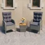 Garden table and chairs 3 pieces synthetic rattan gray acacia wood by vidaXL, Garden sets - Ref: Foro24-3058535, Price: 351,6...