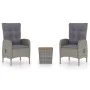 Garden table and chairs 3 pieces synthetic rattan gray acacia wood by vidaXL, Garden sets - Ref: Foro24-3058535, Price: 351,6...