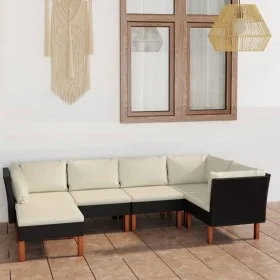 Garden furniture set 6 pieces and black synthetic rattan cushions by vidaXL, Garden sets - Ref: Foro24-3059734, Price: 423,66...