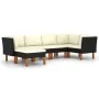 Garden furniture set 6 pieces and black synthetic rattan cushions by vidaXL, Garden sets - Ref: Foro24-3059734, Price: 423,66...