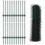 Reja con postes Verde 0.5 x 50 m Acero