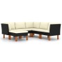 Set mit 6 Gartenmöbeln und Kissen Kunstrattan schwarz von vidaXL, Gartensets - Ref: Foro24-3059734, Preis: 429,55 €, Rabatt: %