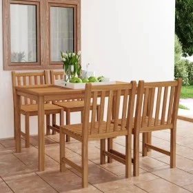Conjunto de comedor de jardín 5 piezas madera maciza de teca de vidaXL, Conjuntos de jardín - Ref: Foro24-3059929, Precio: 66...