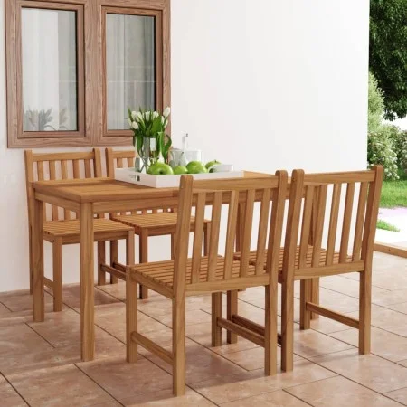 Conjunto de comedor de jardín 5 piezas madera maciza de teca de vidaXL, Conjuntos de jardín - Ref: Foro24-3059929, Precio: 66...