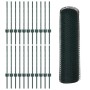 Reja con postes Verde 0.6 x 50 m Acero