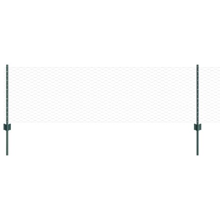 Reja con postes Verde 0.6 x 50 m Acero