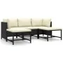 5-teiliges Gartenmöbel-Set und schwarze synthetische Rattankissen von vidaXL, Gartensets - Ref: Foro24-3059779, Preis: 274,45...