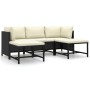 5-teiliges Gartenmöbel-Set und schwarze synthetische Rattankissen von vidaXL, Gartensets - Ref: Foro24-3059779, Preis: 262,34...