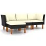 4-piece garden furniture set and black synthetic rattan cushions by vidaXL, Garden sets - Ref: Foro24-3059749, Price: 281,41 ...