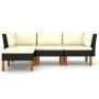 4-teiliges Gartenmöbel-Set und schwarze synthetische Rattankissen von vidaXL, Gartensets - Ref: Foro24-3059749, Preis: 281,41...