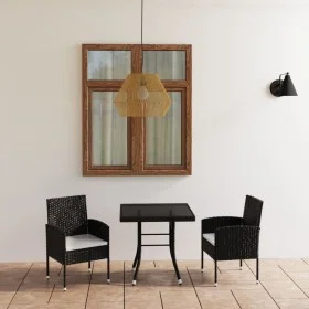 3-Piece Black Synthetic Rattan Garden Dining Set by vidaXL, Garden sets - Ref: Foro24-3059410, Price: 172,57 €, Discount: %