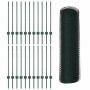 Reja con postes Verde 0.8 x 50 m Acero