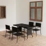 5-Piece Black Synthetic Rattan Garden Dining Set by vidaXL, Garden sets - Ref: Foro24-3059444, Price: 191,46 €, Discount: %