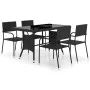 5-teiliges Garten-Ess-Set aus schwarzem synthetischem Rattan von vidaXL, Gartensets - Ref: Foro24-3059444, Preis: 191,46 €, R...