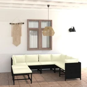 8-piece garden furniture set and black synthetic rattan cushions by vidaXL, Garden sets - Ref: Foro24-3059798, Price: 436,97 ...