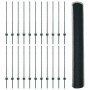 Reja con postes Verde 1 x 50 m Acero