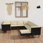 9-teiliges Gartenmöbel-Set und schwarze synthetische Rattankissen von vidaXL, Gartensets - Ref: Foro24-3059744, Preis: 669,41...